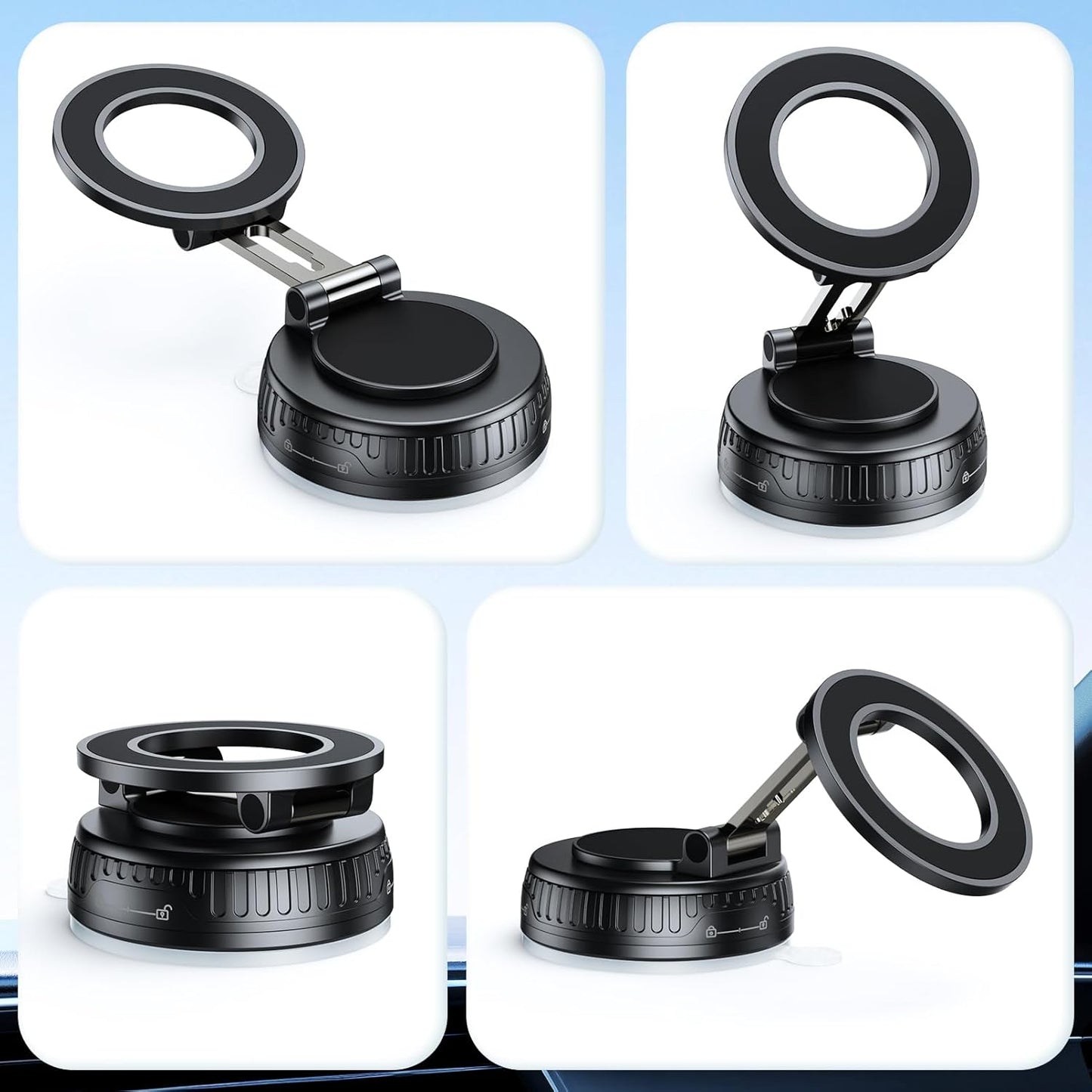 Magnetic Car Phone Holder for Magsafe, Phone Holders for Your Car | Upgraded 120+ LBS Powerful Suction, 360° Rotation Adjustable Car Phone Mount for Iphone 17 16 15 14 Pro Max All Smartphone