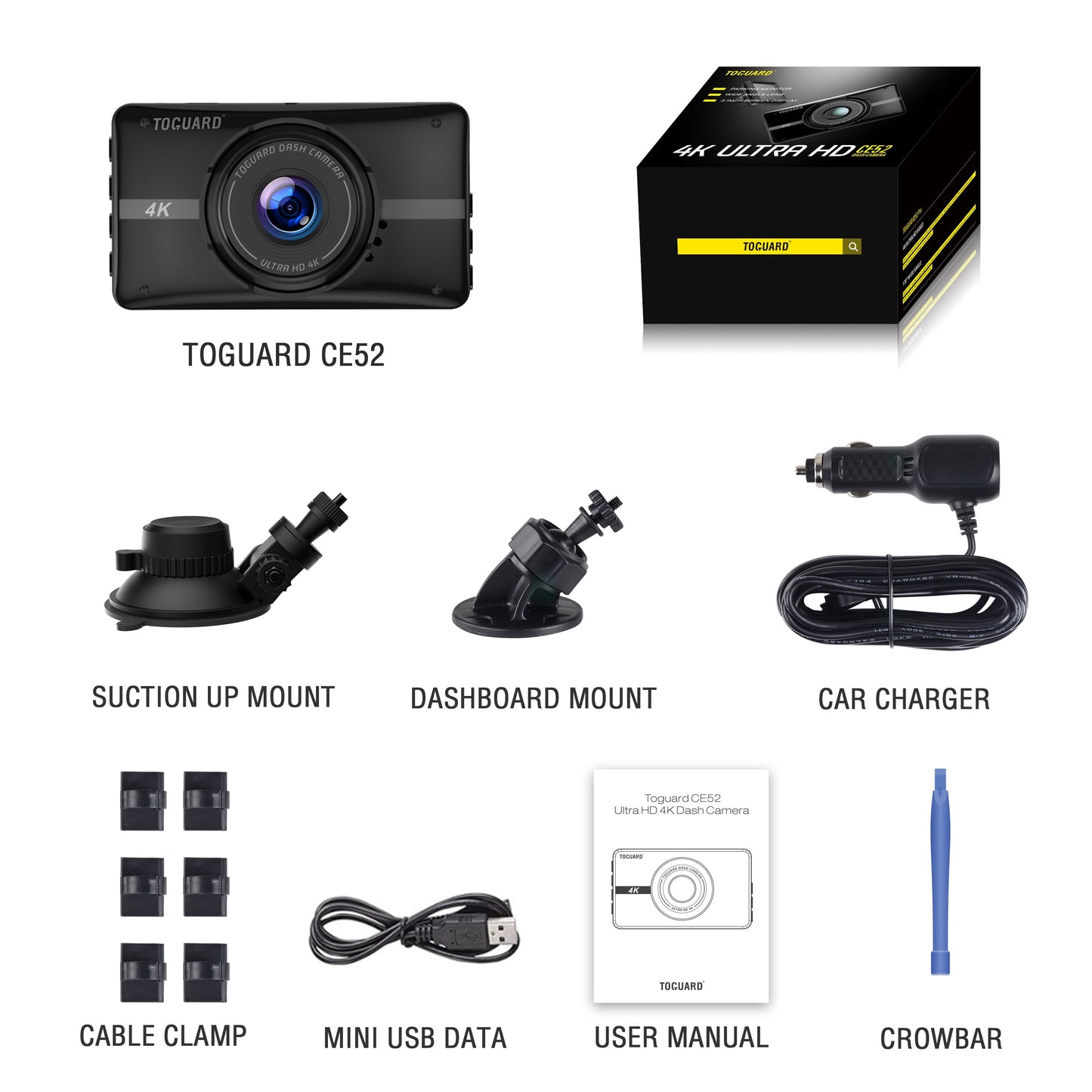 Dash Cam, 4K UHD Front Dash Camera,3'' Car Camera with 170° Wide Angle, WDR, G-Sensor, Parking Mode