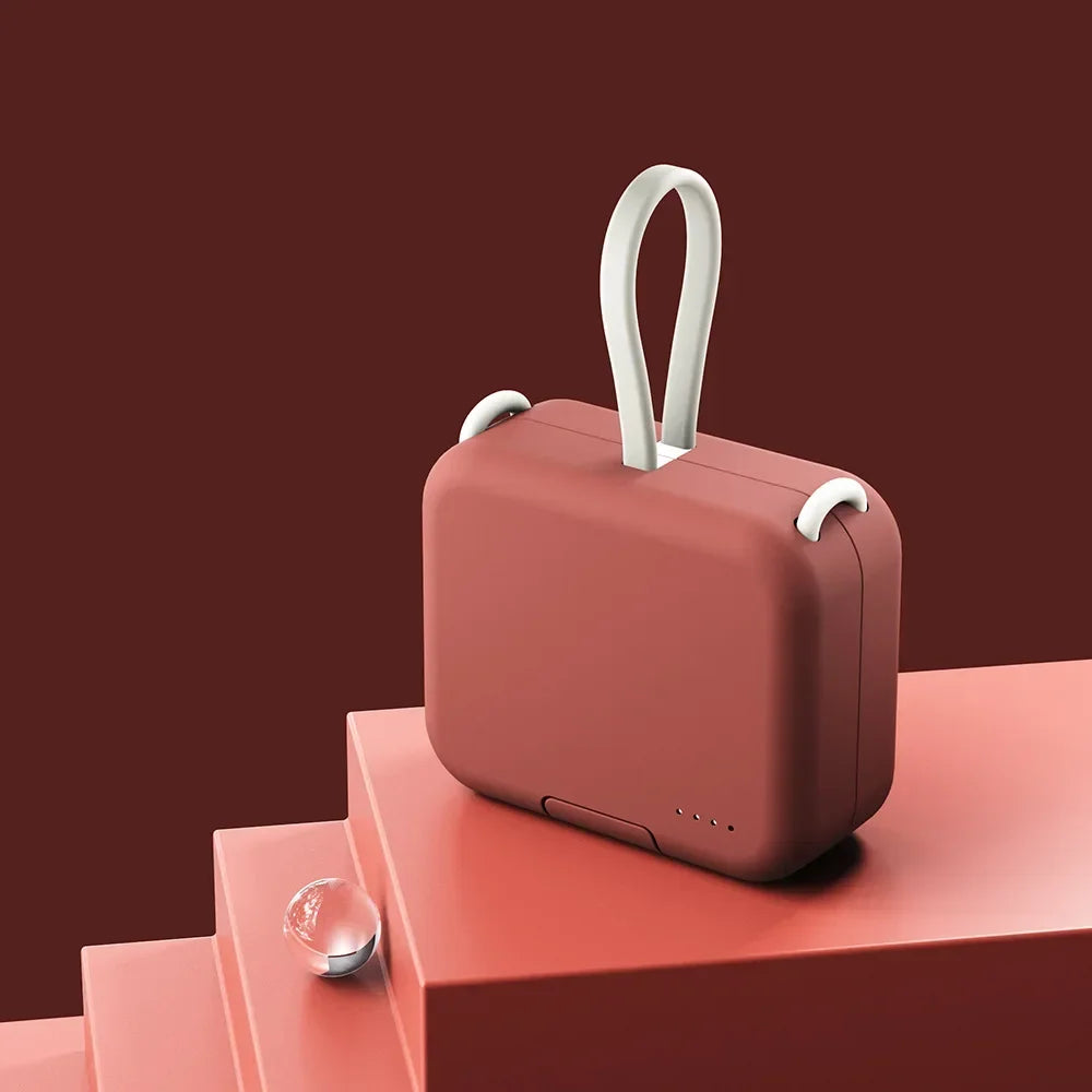 4000Mah Battery Pack Phone Holder Mini Power Bank Built-In Dual Cable Foldable Fast Charging Powerbank for All Iphone Android