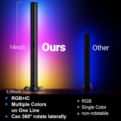 Smart LED Light Bar,Rgbicww TV Light Bars for Room,Gaming,Black | Remote and App Control,Color Changing,Timing,14 Inches TV Backlights with Scene and Music Modes,Multiple Placement Options