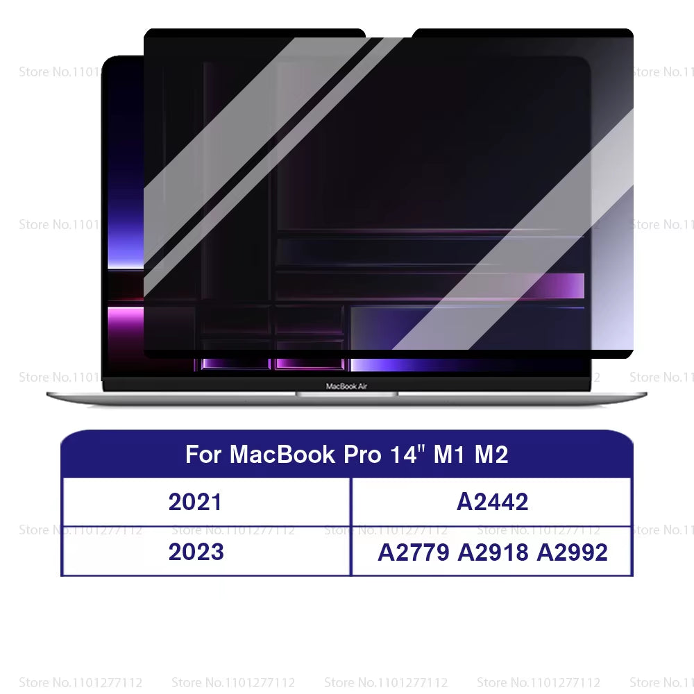 M1 M2 M3 Removable Magnetic Privacy Screen Protector for Macbook Pro Air 13 13.6 14 15.3 16.2 Inch Anti-Spy/Peep Laptop Filter