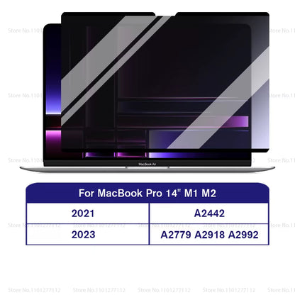 M1 M2 M3 Removable Magnetic Privacy Screen Protector for Macbook Pro Air 13 13.6 14 15.3 16.2 Inch Anti-Spy/Peep Laptop Filter