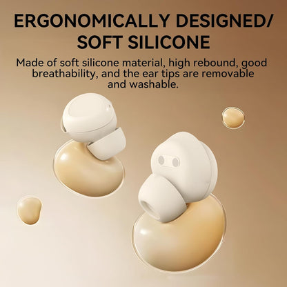 Sleep Earbuds, Sleep Headphones for Side Sleepers, Mini Bluetooth 5.4 Wireless Earbuds, Ultra-Soft Silicone Invisible Earphones for Sleeping, Noise Cancelling Earbuds with Long Battery Life (White)