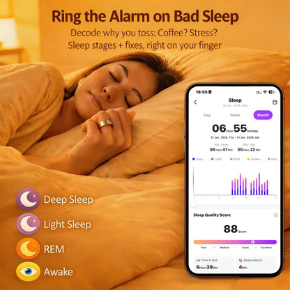2026 New Smart Ring, Sleep & Heart Rate Monitoring,5Atm Waterproof for Swimming, Unisex Couple Style, Compatible with Android & Ios Tiktokshopbacktoschool