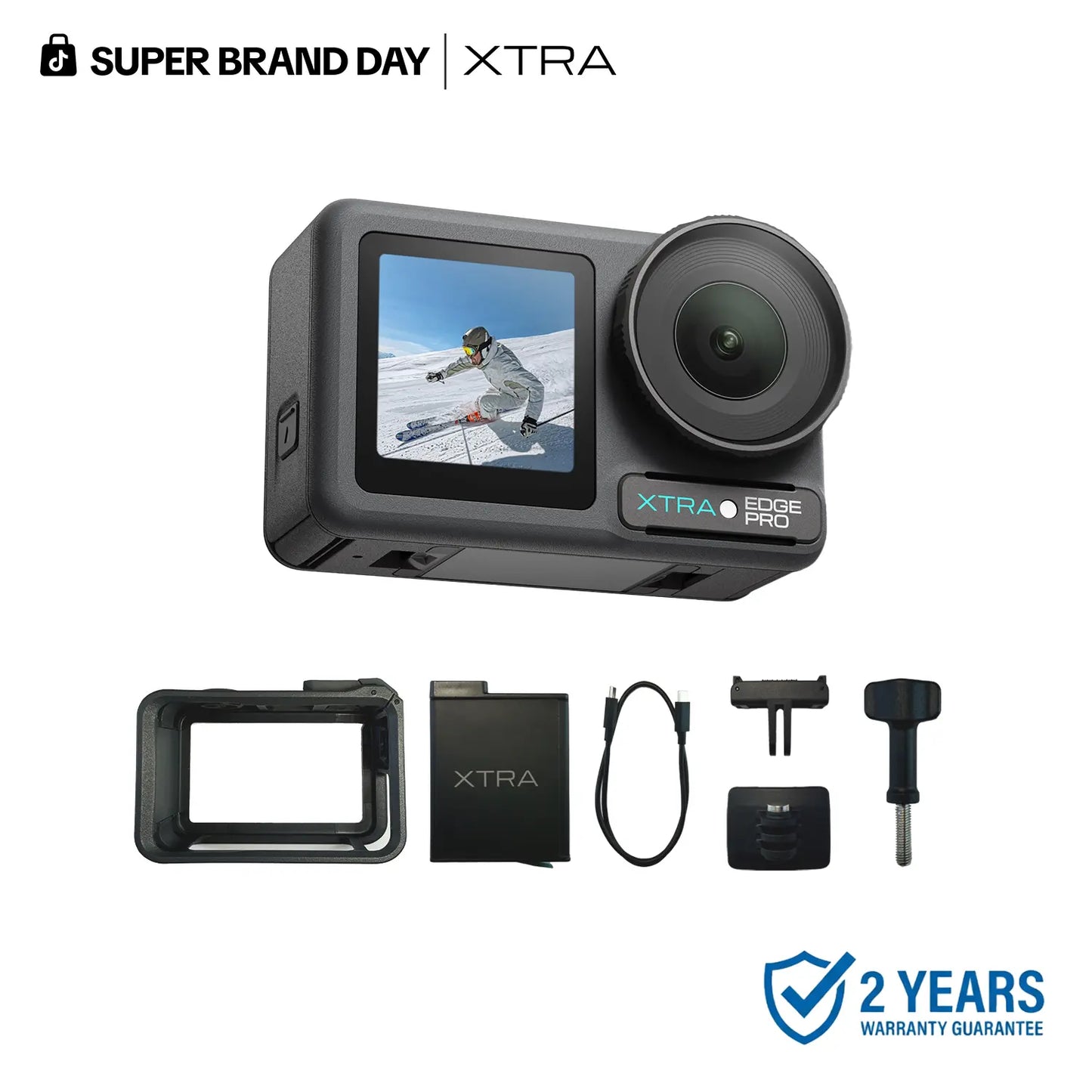 Xtra Edge Pro: 4K Action Camera with 1/1.3" Sensor & Night View