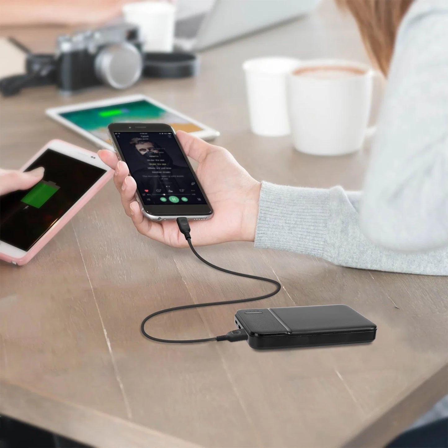 1Pc 30000Mah 20000Mah 1W Mah Fast Charging Power Bank Charger with 1 USB Cable Fit for IOS Phone 15 14 13 and More