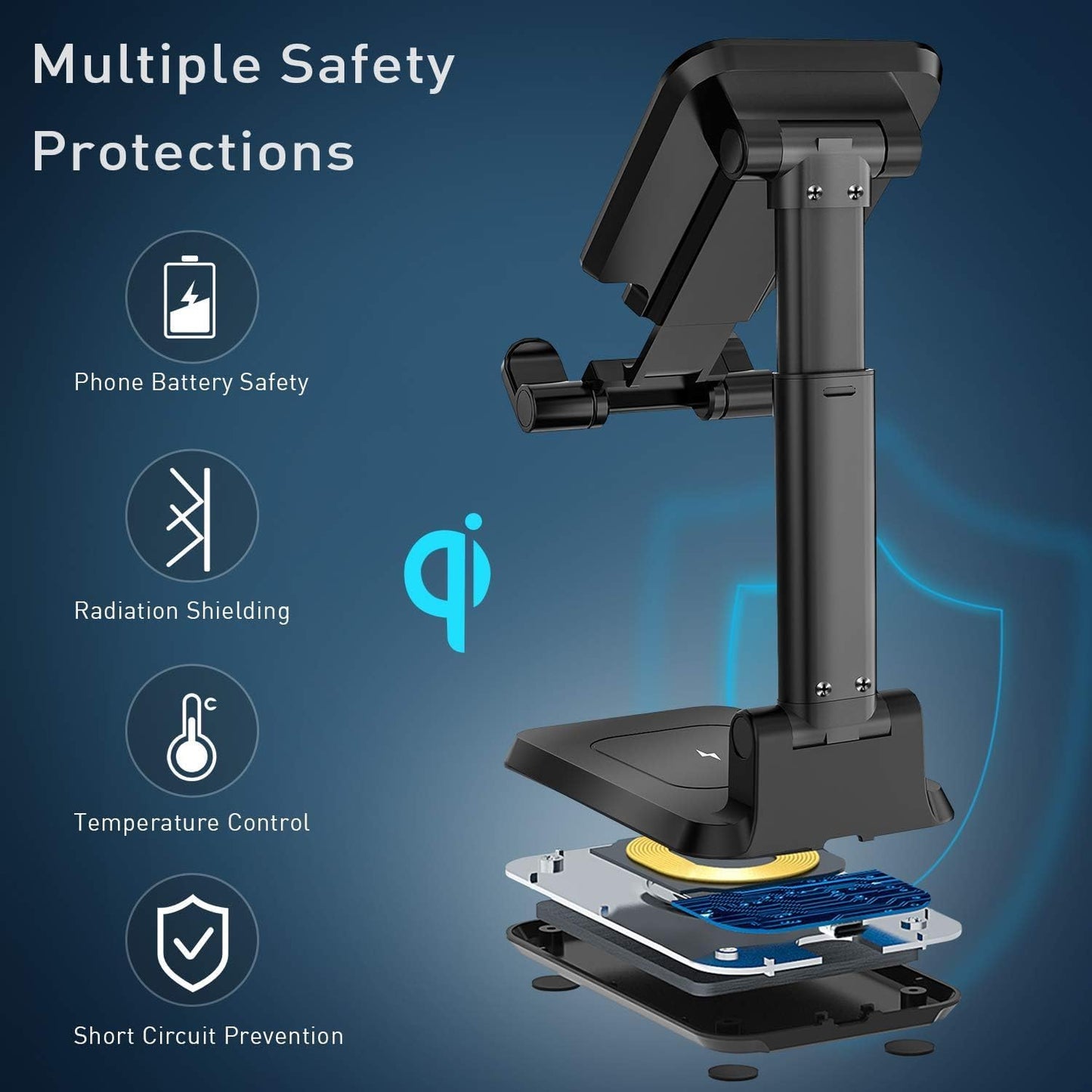 Wireless Charger, 2 in 1 Wireless Charging Station, Phone Charger Stand Phone Holder for Desk Compatible with Iphone 17 16 15 14 13 12 Pro Max Plus, Airpods 4 3 2 Pro, Samsung S25 S24 S23 Note 20