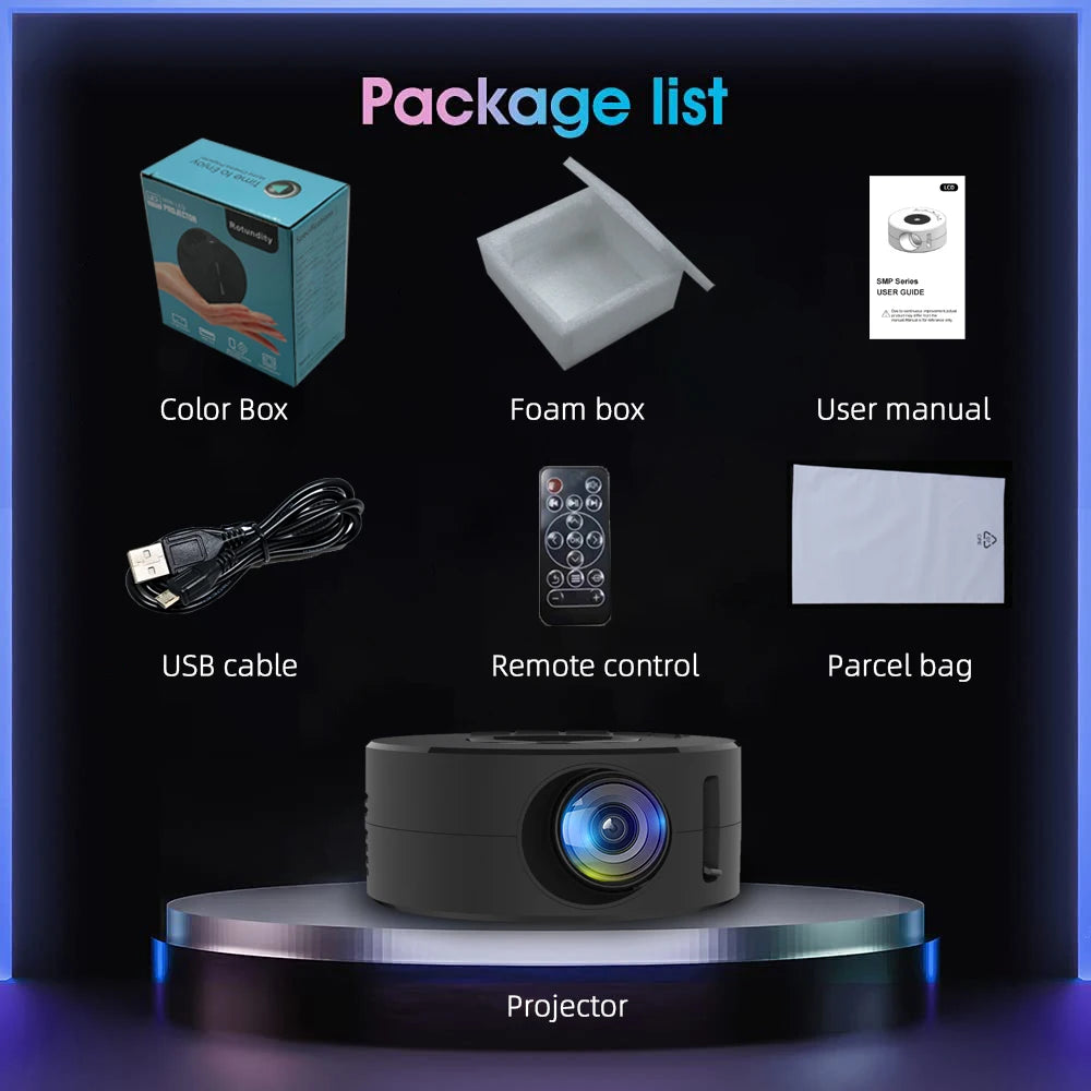 YT200 HD Home Theater LED Lighting Projector Portable Mini Projector, Mobile Home Theater