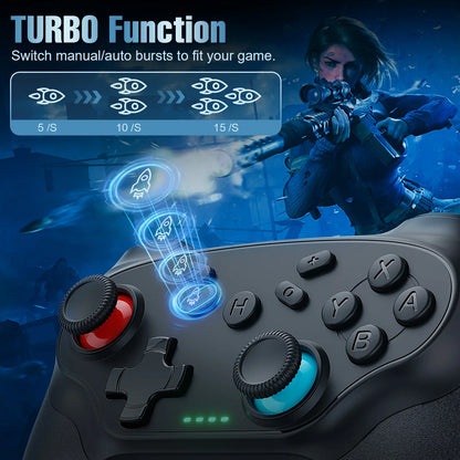 2-Pack Wireless Controller for Nintendo Switch, Switch 2/1 Lite/Oled/Pc/Android/Ios, Dual Vibration, Screenshot, Bluetooth, Turbo, 2 Pack, Enhanced Gaming Experience, Long Battery Life