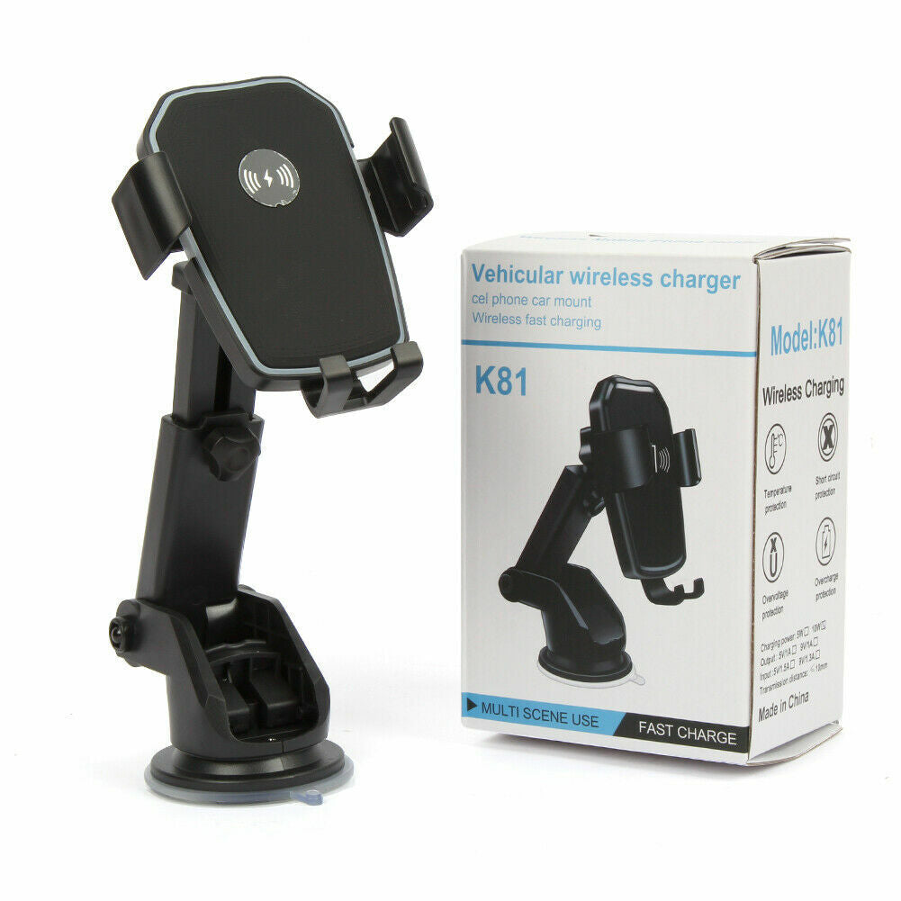 30W Fast Car Wireless Charger 2 in 1 Clamping Phone Holder Mount for Samsung