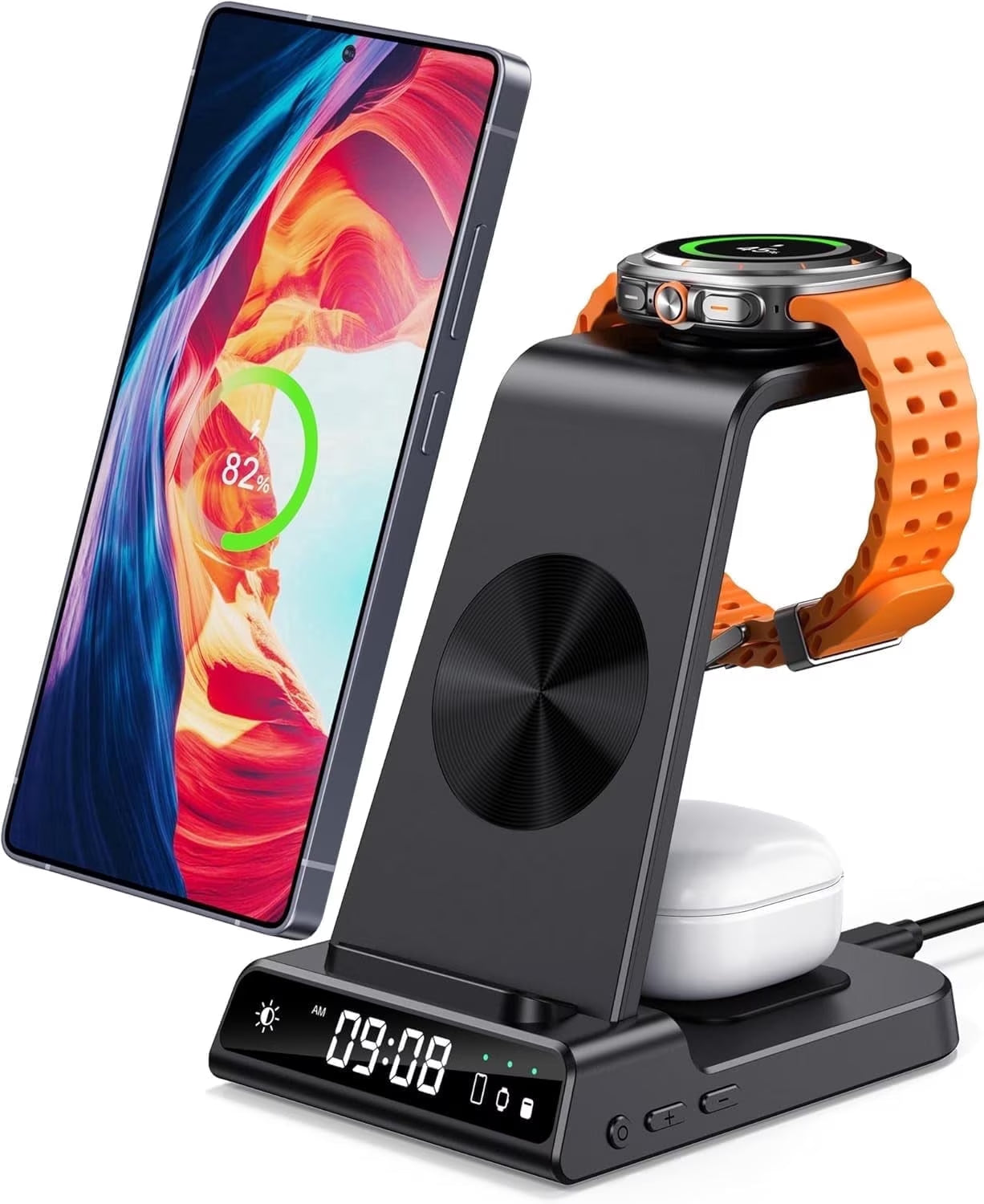 3-In-1 Wireless Charging Station for Samsung, Wireless Charger for Samsung Galaxy Watch, Galaxy Buds