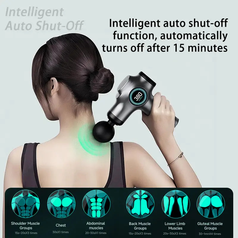Bilolly Massage Gun, Deep Tissue Massage Gun, Impact Back Massage Gun, Portable Mini Muscle Massage Gun, Suitable for Exercised Muscles, Relieves Pain, Equipped with 8 Massage Heads and 99 Adjustable Speeds.