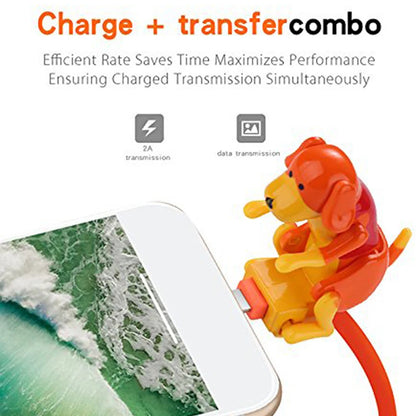 Funny Humping Dog Fast Charger Micro Usb/Ios/Type-C Charging Data Cable for Apple Android Phone Charger Line Decompression Toys