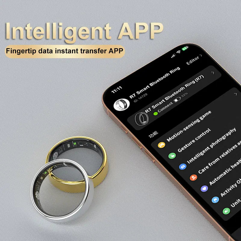 Smart Ring with Ultra-Narrow Bezel Design, Stylish Waterproof Wearable, 24/7 Health Monitoring, Heart Rate, Sleep and Activity Tracking, Multiple Sizes Available