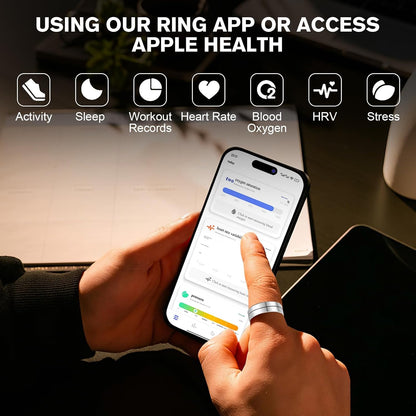 -X1 Smart Health Ring,Heart Rate-Nighttime Sleep Monitoring-5Atm Waterproof Exercise Recording Fitness Tracker-No Subscription Fee 8#
