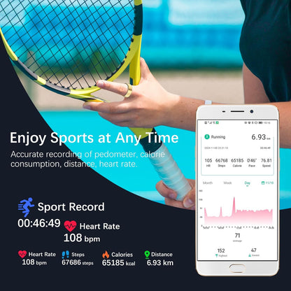 Smart Rings for Women Men, Fitness Ring with Heart Rate, Blood Oxygen, HRV, Stress, Sleep Tracker, Step Tracker, No Subscription Fee, Lp68 Waterproof Smart Ring for Iphone & Android (Gold 9#