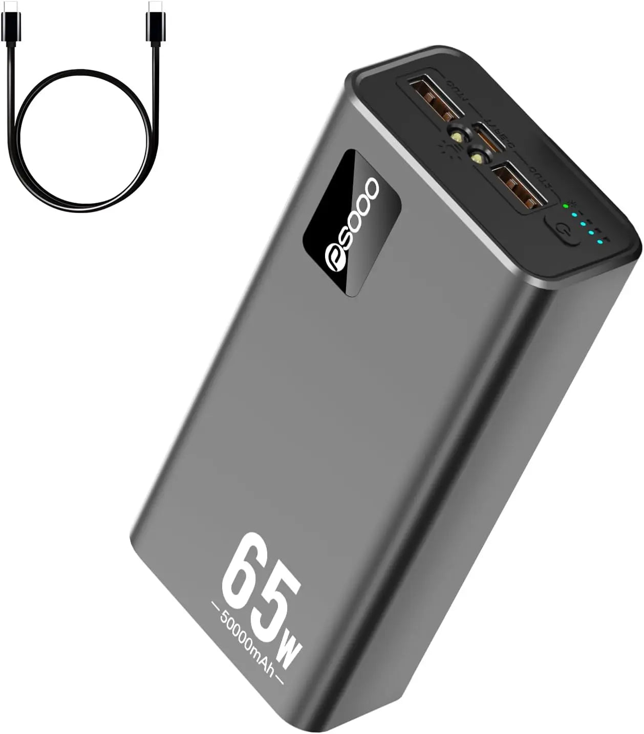 50000Mah Power Bank 65W, Portable Charger,External Battery Pack for Outdoor Camping, Home & Office. Emergency Back-Up Power for Smartphones, Tablets and Laptop