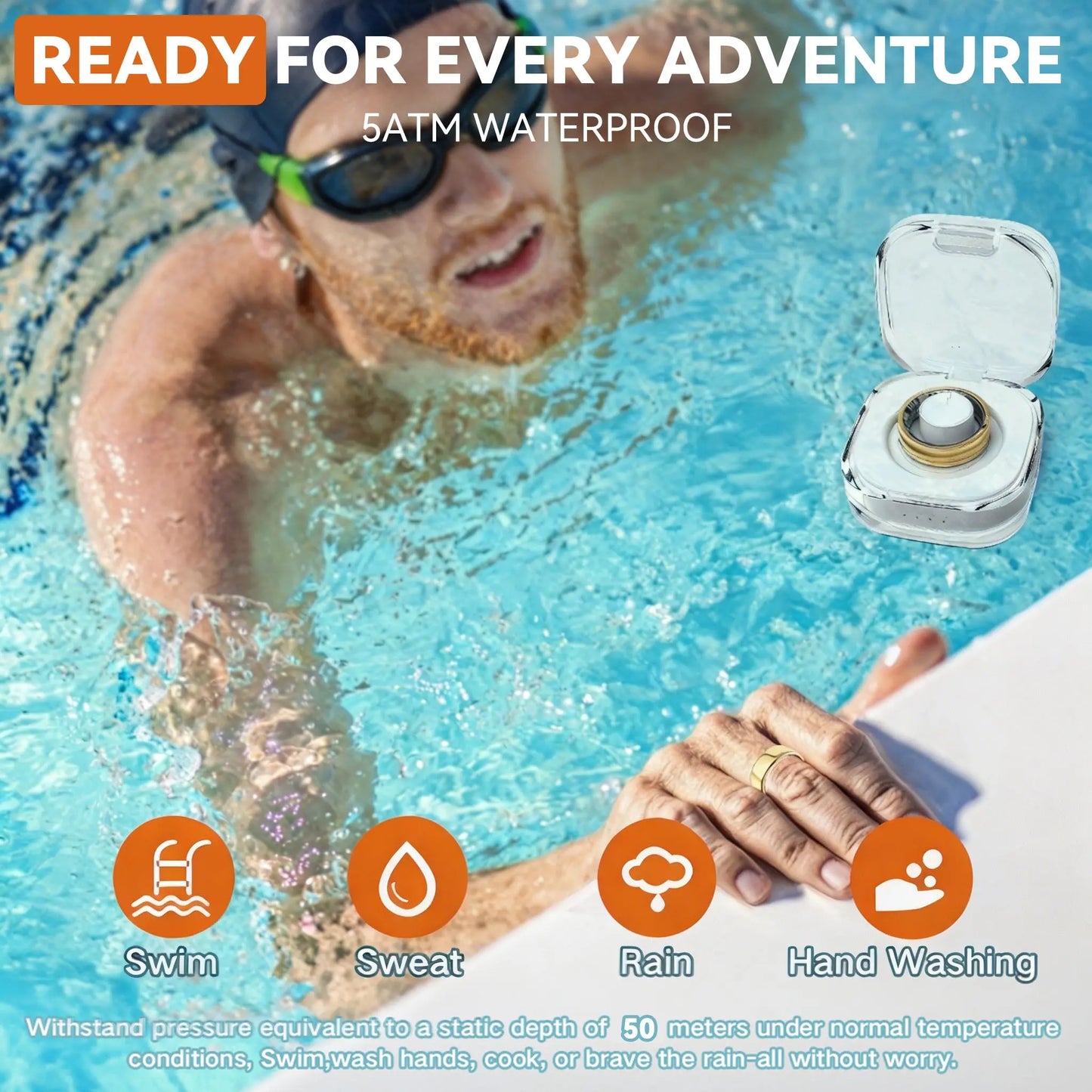 2026 New Smart Ring, Sleep & Heart Rate Monitoring,5Atm Waterproof for Swimming, Unisex Couple Style, Compatible with Android & Ios Tiktokshopbacktoschool