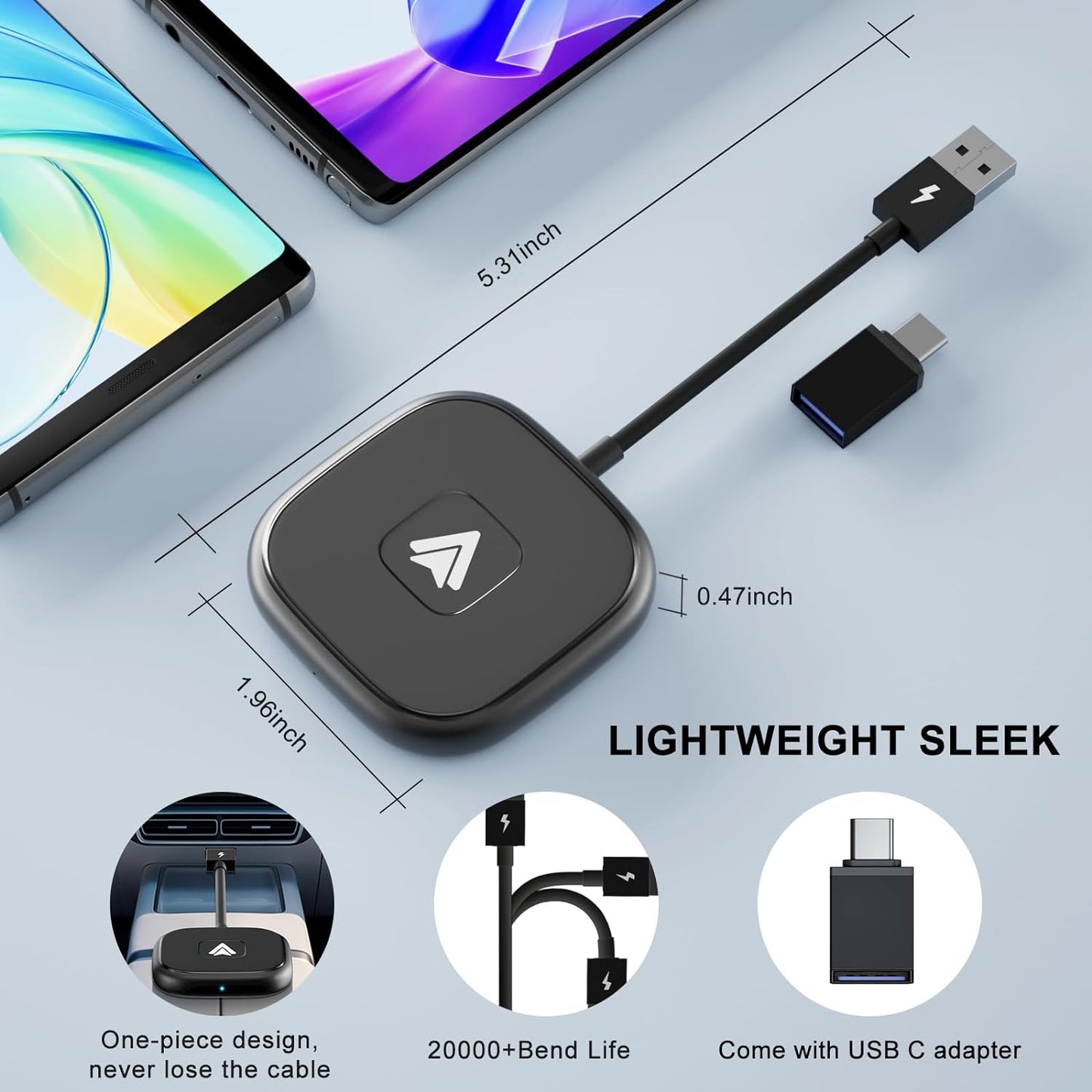 Android Auto Wireless Adapter for Wired Android Auto Cars | Converts Wired to Wireless, Easy Setup Plug & Play, Seamless Connection, Stable and Fast