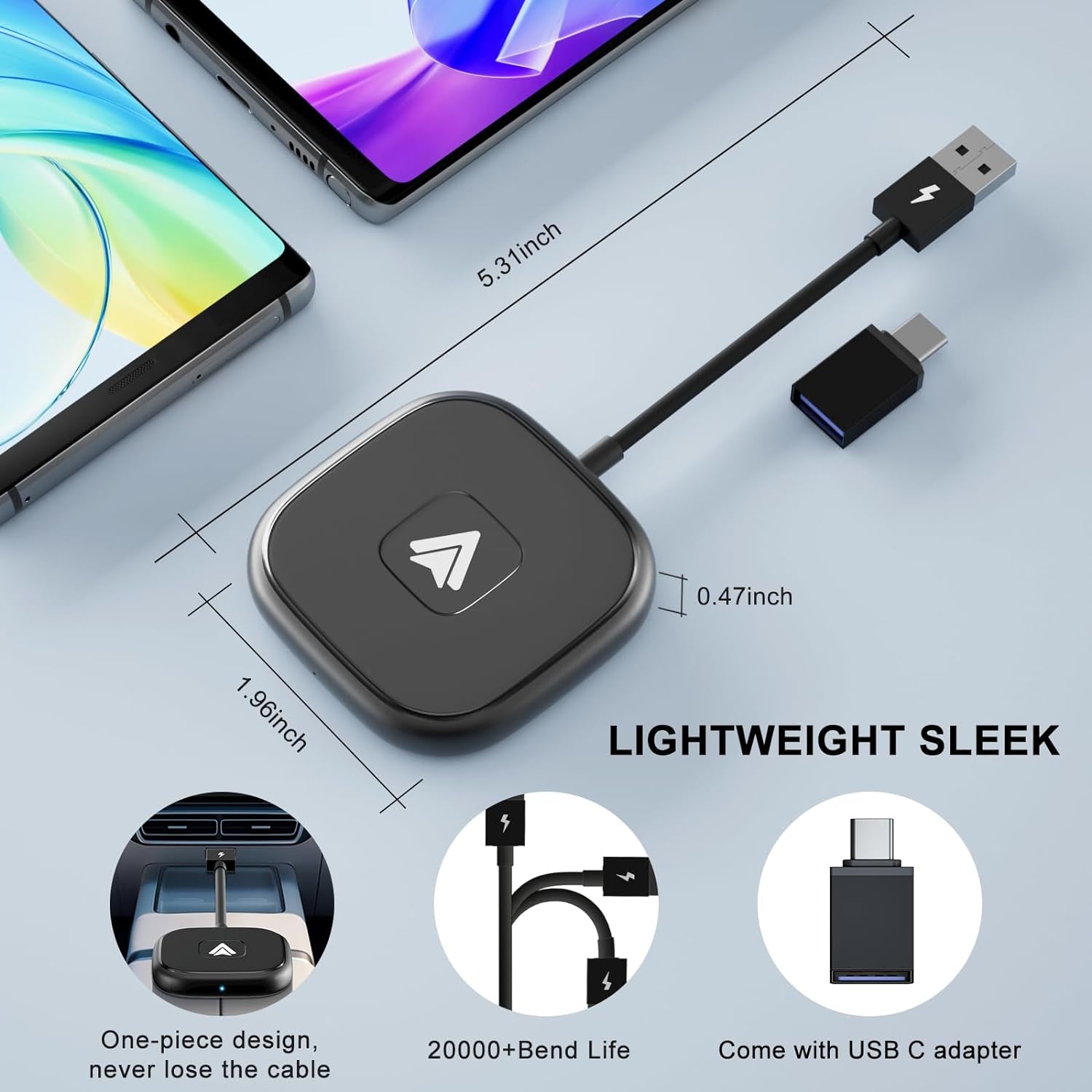 Android Auto Wireless Adapter for Wired Android Auto Cars | Converts Wired to Wireless, Easy Setup Plug & Play, Seamless Connection, Stable and Fast