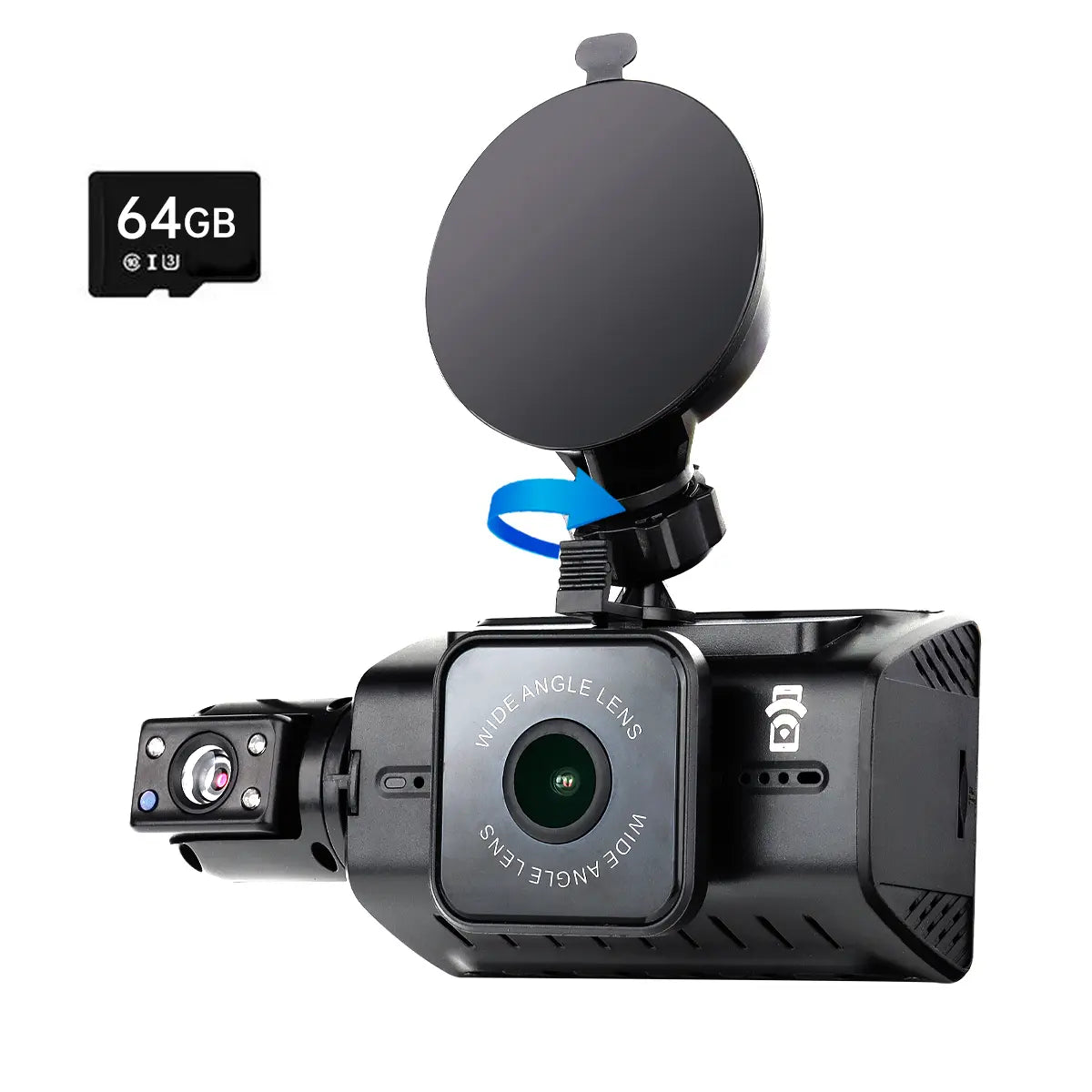 Dual Dash Cam Front and Inside,5G Wifi Car Camera with 64GB Card, 1080P ,Super Night Vision Dashboard Camera App Control