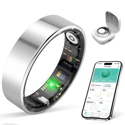Smart Ring with Ultra-Narrow Bezel Design, Stylish Waterproof Wearable, 24/7 Health Monitoring, Heart Rate, Sleep and Activity Tracking, Multiple Sizes Available