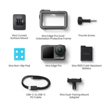 Xtra Edge Pro: 4K Action Camera with 1/1.3" Sensor & Night View