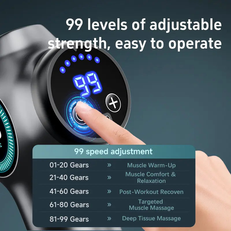 Bilolly Massage Gun, Deep Tissue Massage Gun, Impact Back Massage Gun, Portable Mini Muscle Massage Gun, Suitable for Exercised Muscles, Relieves Pain, Equipped with 8 Massage Heads and 99 Adjustable Speeds.