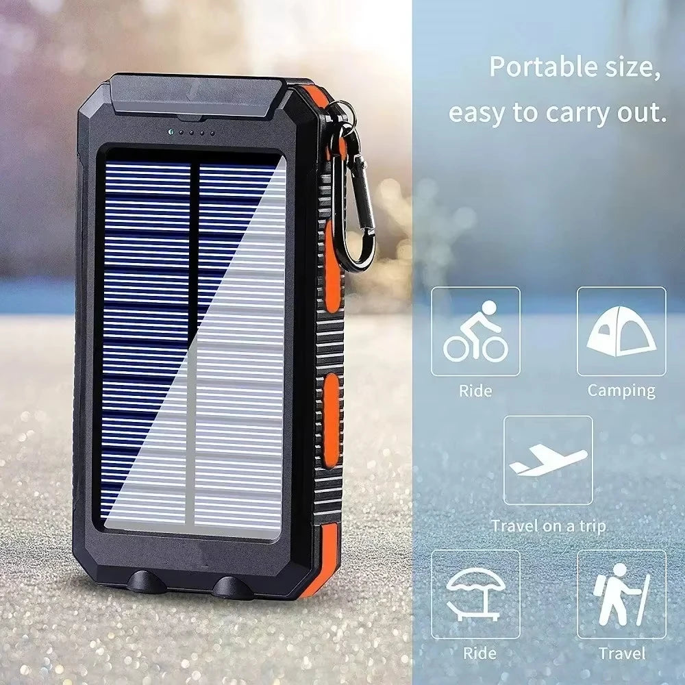 Waterproof Outdoor Solar Power Bank 30000Mah Dual USB Travel Outdoor Portable Mobile Phone Charger Solar Power Bank for Camping