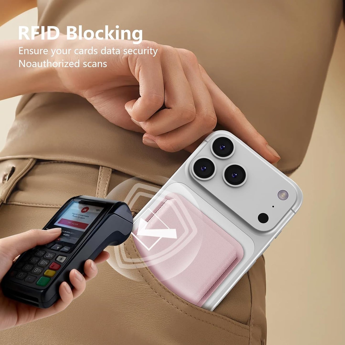 Magsafe Wallet Stand RFID Card Holder Thin Leather with Strong Magnets | Free Magsafe Ring Included,N52 Magnets 3800Gs,Holds 3-4 Cards,Rfid Secure,Ultra-Thin,For Iphone,Samsung,Pixel,Xiaomi