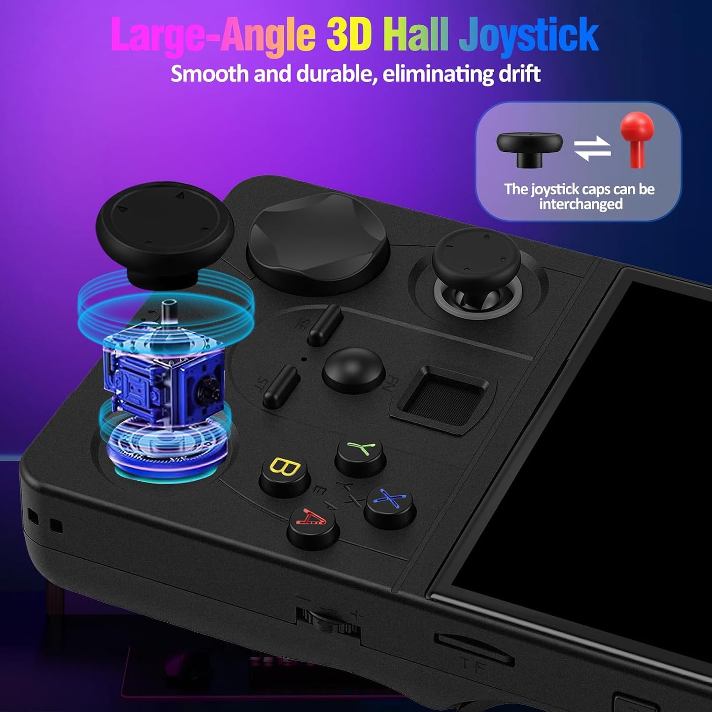 DC35V Retro Handheld Game Console, 3.5 Inch HD IPS Screen (Black)