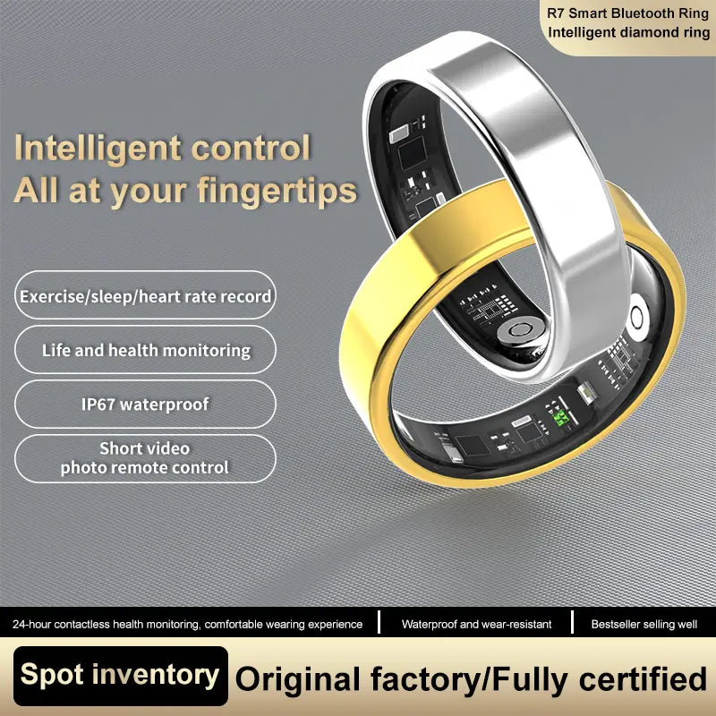 Smart Ring with Ultra-Narrow Bezel Design, Stylish Waterproof Wearable, 24/7 Health Monitoring, Heart Rate, Sleep and Activity Tracking, Multiple Sizes Available