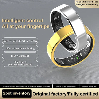 Smart Ring with Ultra-Narrow Bezel Design, Stylish Waterproof Wearable, 24/7 Health Monitoring, Heart Rate, Sleep and Activity Tracking, Multiple Sizes Available