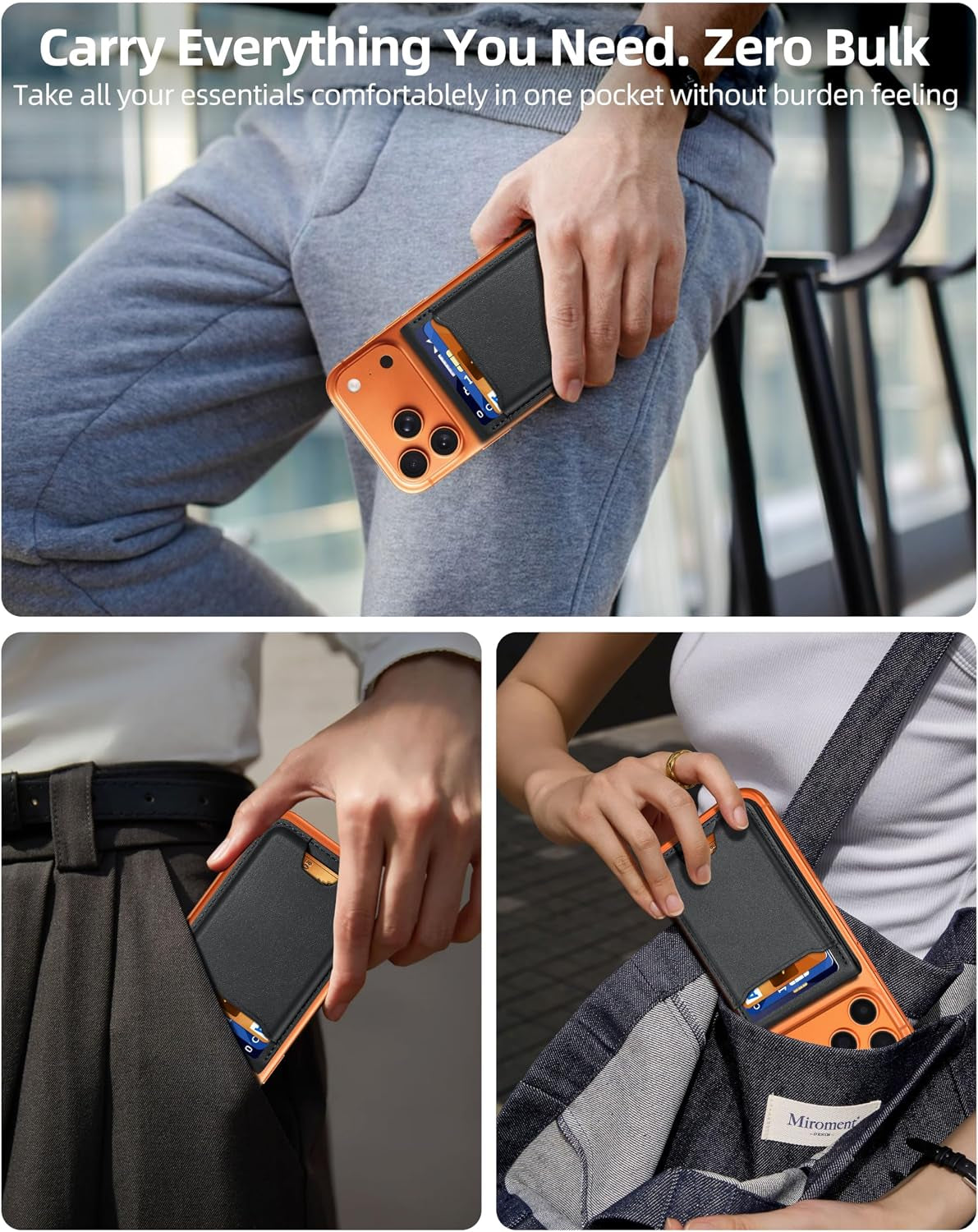 For Magsafe Wallet with Money Clip, 5 Card Holder with Stand | Strongest Magnetic Wallet for Iphone 17/16/15/14/13/12 Series, ID Window, RFID Blocking, Not for 13/12 Mini, Black