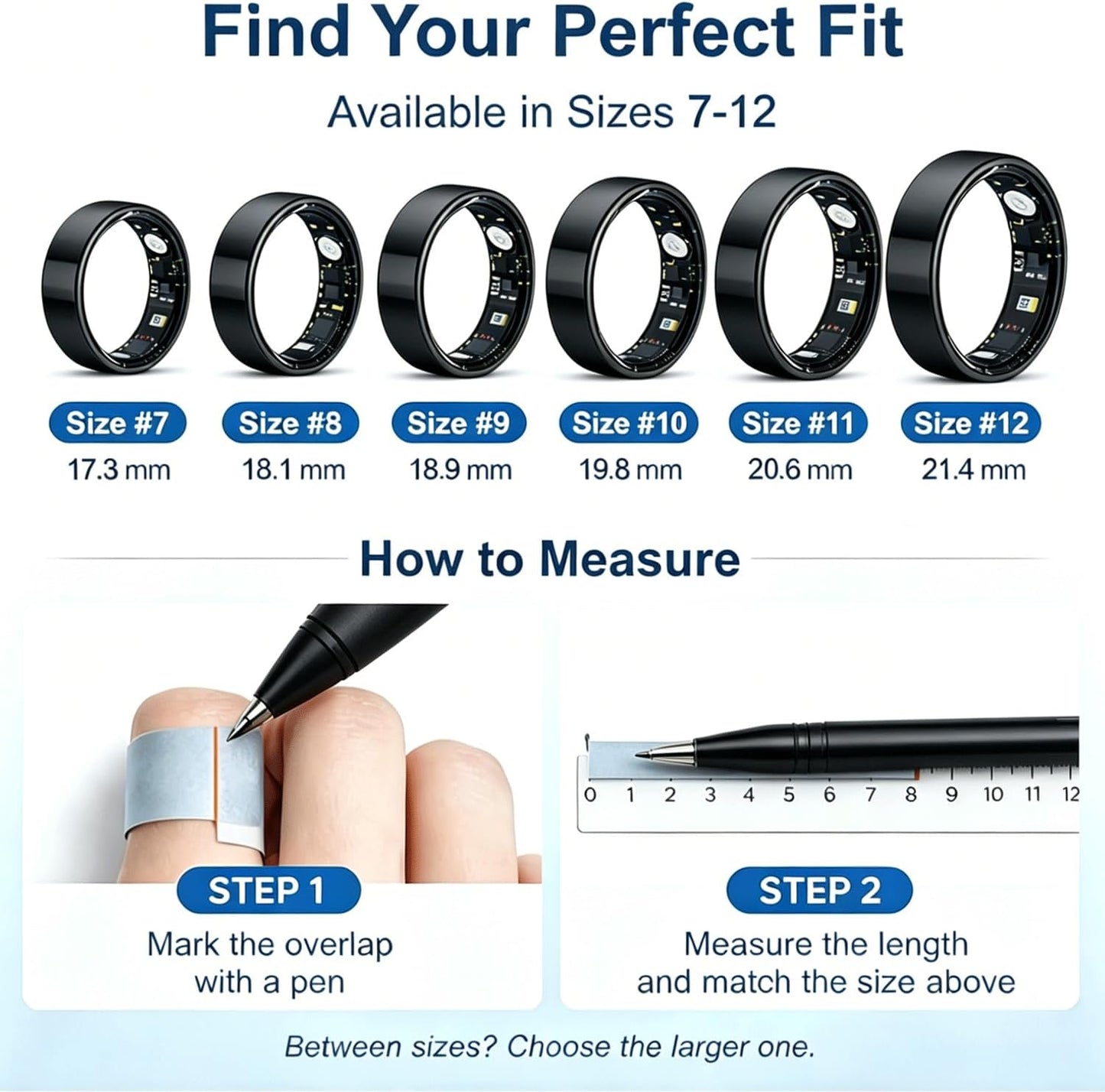 2026 Smart Ring for Men and Women, Fitness/Sleep/Blood Pressure/Heart Rate Tracker, IP68 Waterproof Smart Ring Fitness Tracker, Available for Ios and Android, No Subscription Fee. (Black （Size 10）-1)