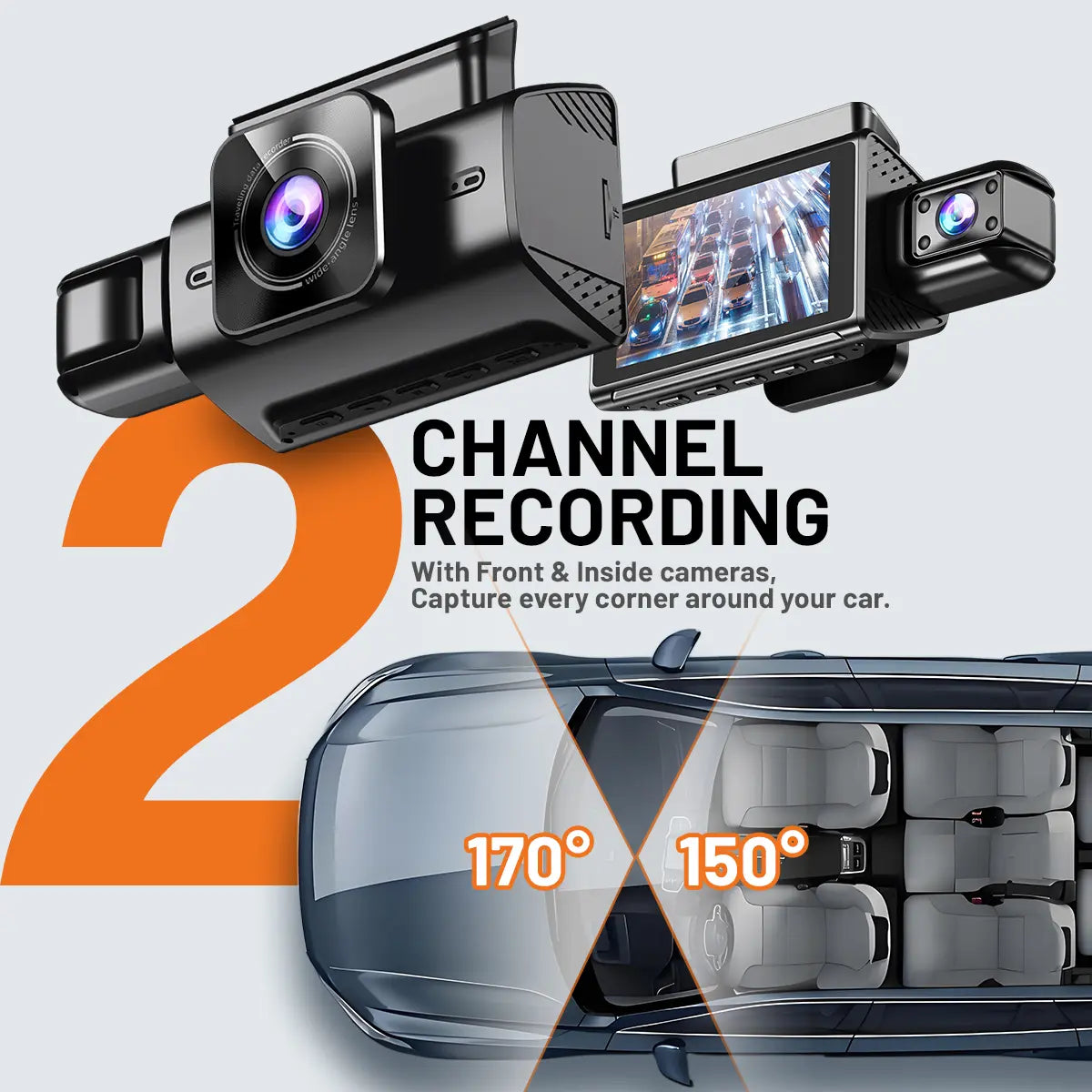 Dual Dash Cam Front and Inside,5G Wifi Car Camera with 64GB Card, 1080P ,Super Night Vision Dashboard Camera App Control