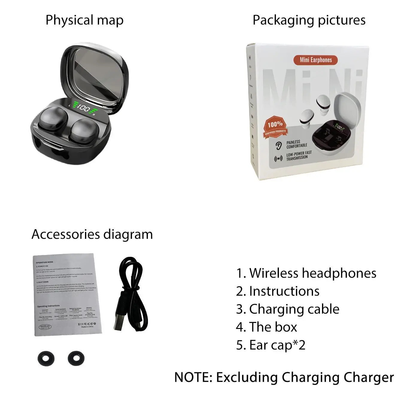 In-Ear Design Wireless Earphone, Noise Cancelling Headphone with Digital Display, BT Wireless Light Weight Earbuds, Gaming Earphone for Sports & Travel, True Wireless Earbuds