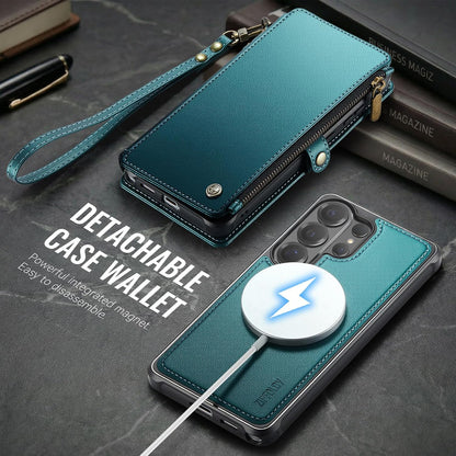 For Galaxy S26 Ultra - Phone Case Wallet Magnetic, Turquoise | Detached for Magsafe, RFID Blocking Card Holder, Zipper, Wrist Strap, for Women Men, PU Leather, for Samsung Galaxy S26 Ultra
