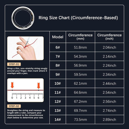 Smart Rings for Women Men, Fitness Ring with Heart Rate, Blood Oxygen, HRV, Stress, Sleep Tracker, Step Tracker, No Subscription Fee, Lp68 Waterproof Smart Ring for Iphone & Android (Silver 13#)