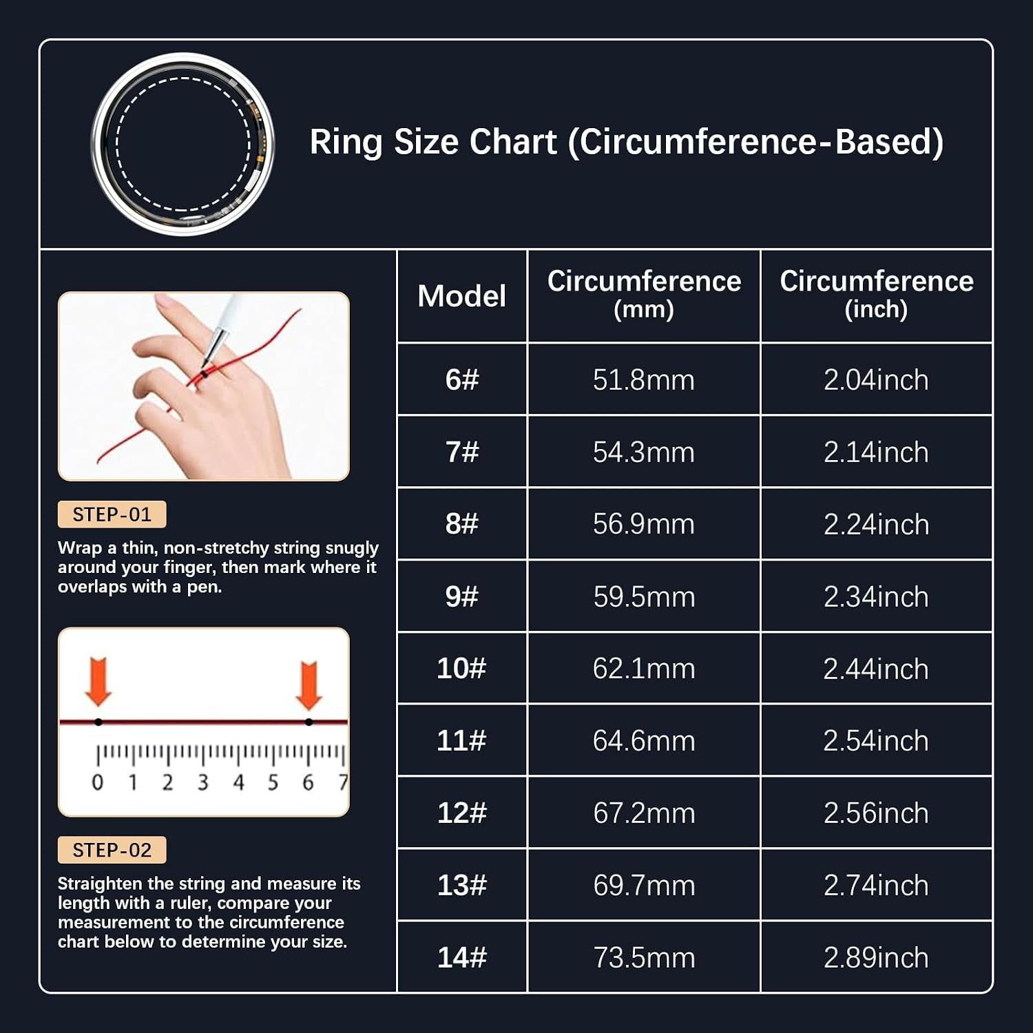 Smart Rings for Women Men, Fitness Ring with Heart Rate, Blood Oxygen, HRV, Stress, Sleep Tracker, Step Tracker, No Subscription Fee, Lp68 Waterproof Smart Ring for Iphone & Android (Silver, 9#)