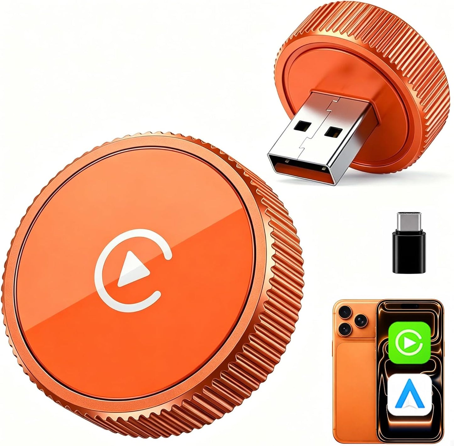 2-In-1 Wireless Carplay Adapter & Android Auto Adapter, USB-C Dongle | Converts Factory Wired Systems to Wireless with Easy Setup, Auto Reconnect, Stable Signal, and Tidy Cable-Free Driving