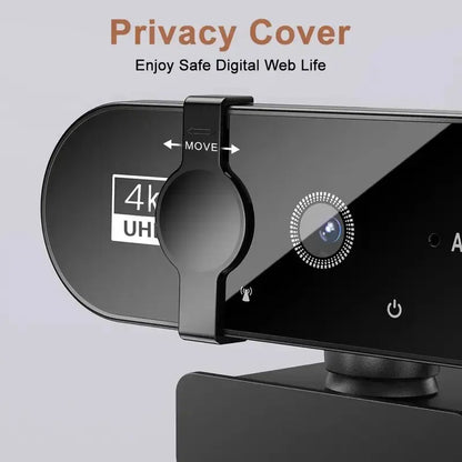 4K Webcam (Choose 1080P/4K) – Noise-Canceling Mics, Wide-Angle Lens, Privacy Cover, Autofocus USB Camera for Pc/Laptop Gaming, Streaming, Zoom/Skype, HDR, Low-Light Correction, Plug & Play, USB Computer Webcam, Live Streaming Gadget, Gaming Items