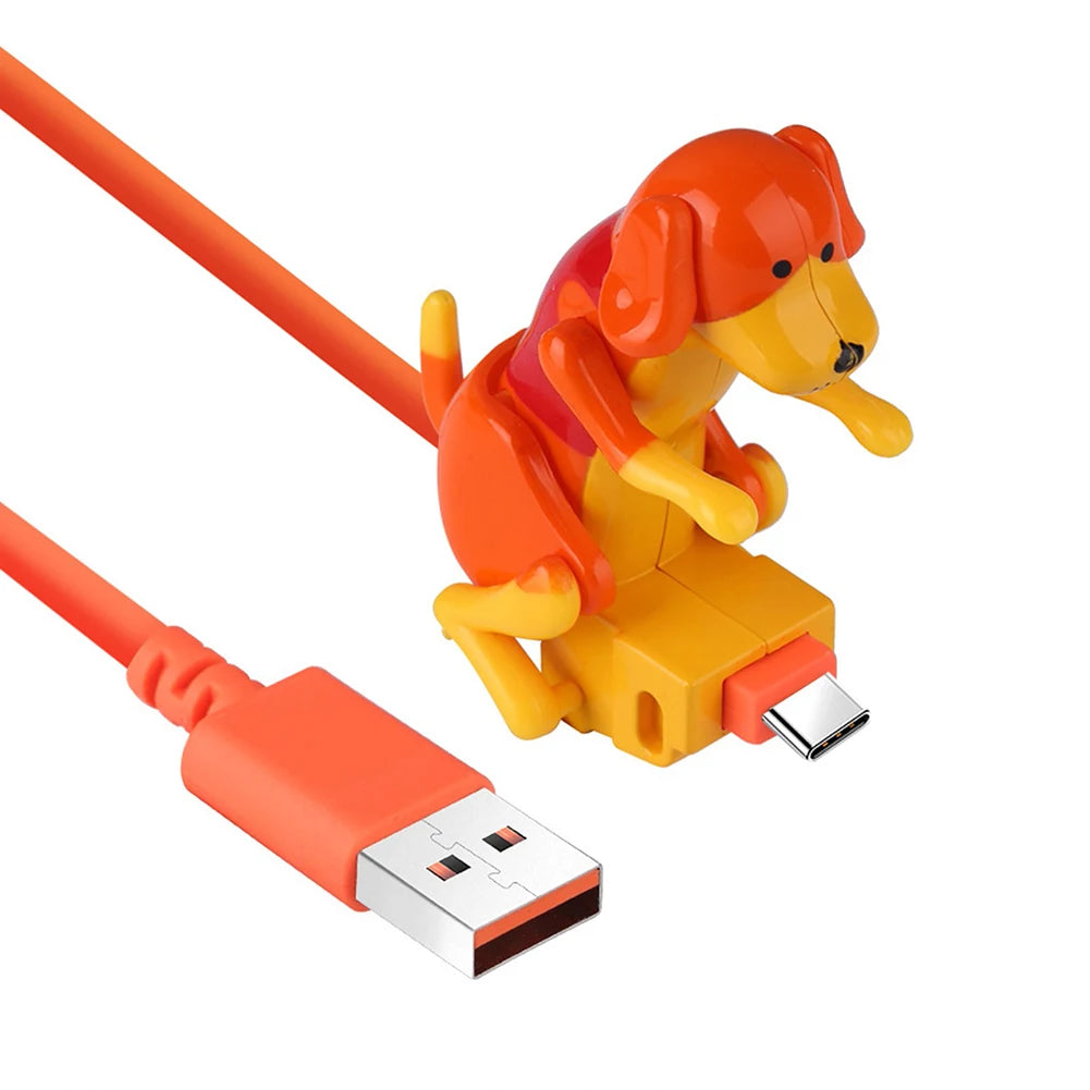 Funny Humping Dog Fast Charger Micro Usb/Ios/Type-C Charging Data Cable for Apple Android Phone Charger Line Decompression Toys