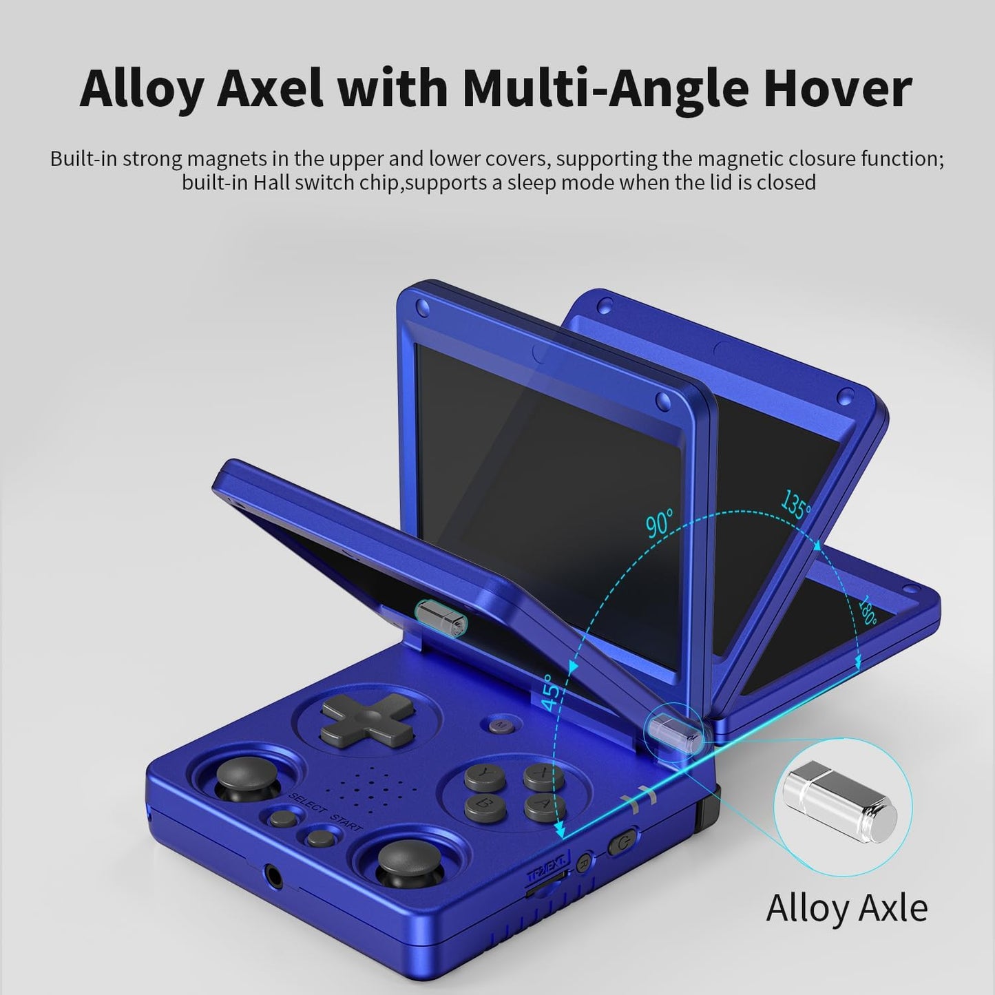 Anbernic RG34XXSP Retro Handheld Game Console Linux 3.4 Inch IPS Screen 720*480 5000+ Classic Games 64G Card RG 34XXSP 3300Mah Battery Compatible with Wifi HDMI Bluetooth Blue