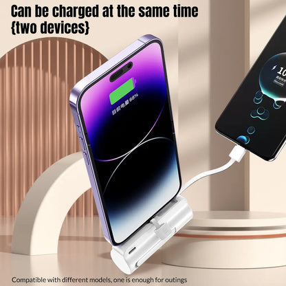 5000Mah Mini Portable Charger – USB-C & Lightning Fast Charging Power Bank with LCD Display, Compact Battery Pack for Phones
