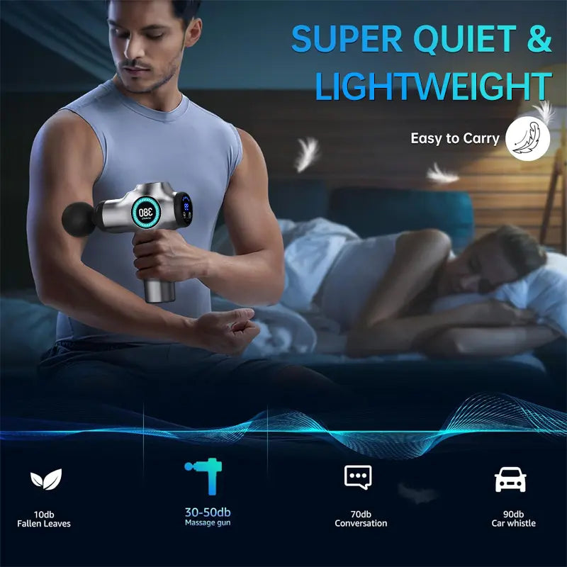 Bilolly Massage Gun, Deep Tissue Massage Gun, Impact Back Massage Gun, Portable Mini Muscle Massage Gun, Suitable for Exercised Muscles, Relieves Pain, Equipped with 8 Massage Heads and 99 Adjustable Speeds.