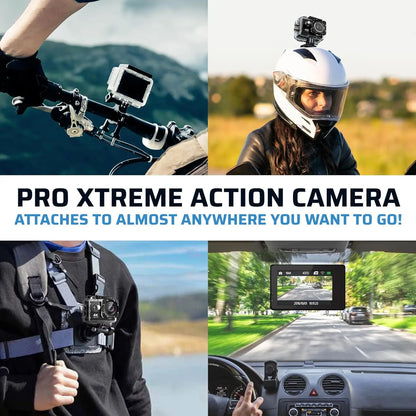 Pro 4K Action Camera - Ultra HD Waterproof Camera Video Camera with Wi-Fi, 170° Wide Angle Lens, Image Stabilization, Multiple Mounting Options - Perfect Underwater Camera Snorkeling