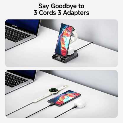 3-In-1 Wireless Charging Station for Samsung, Wireless Charger for Samsung Galaxy Watch, Galaxy Buds