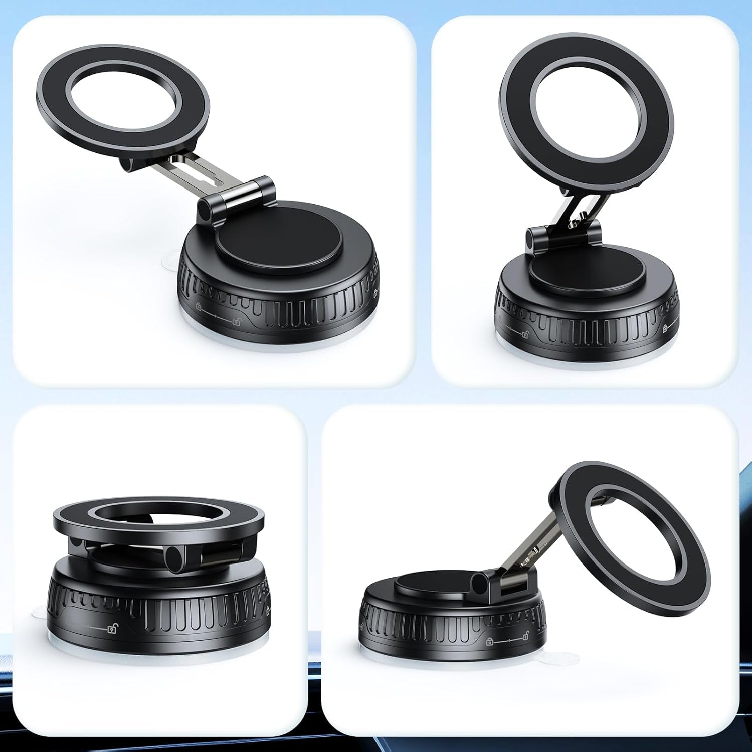 Magnetic Car Phone Holder for Magsafe, Phone Holders for Your Car | Upgraded 120+ LBS Powerful Suction, 360° Rotation Adjustable Car Phone Mount for Iphone 17 16 15 14 Pro Max All Smartphone