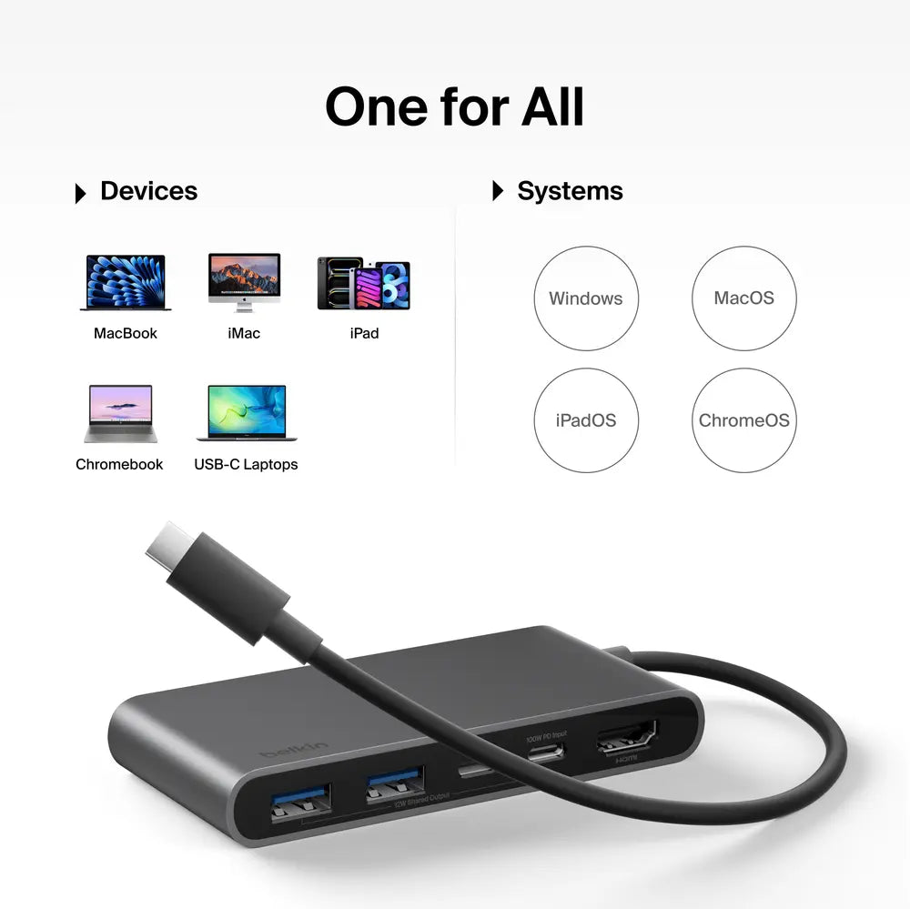 Belkin Connect 5-Port USB-C Hub with Dual USB-C Ports